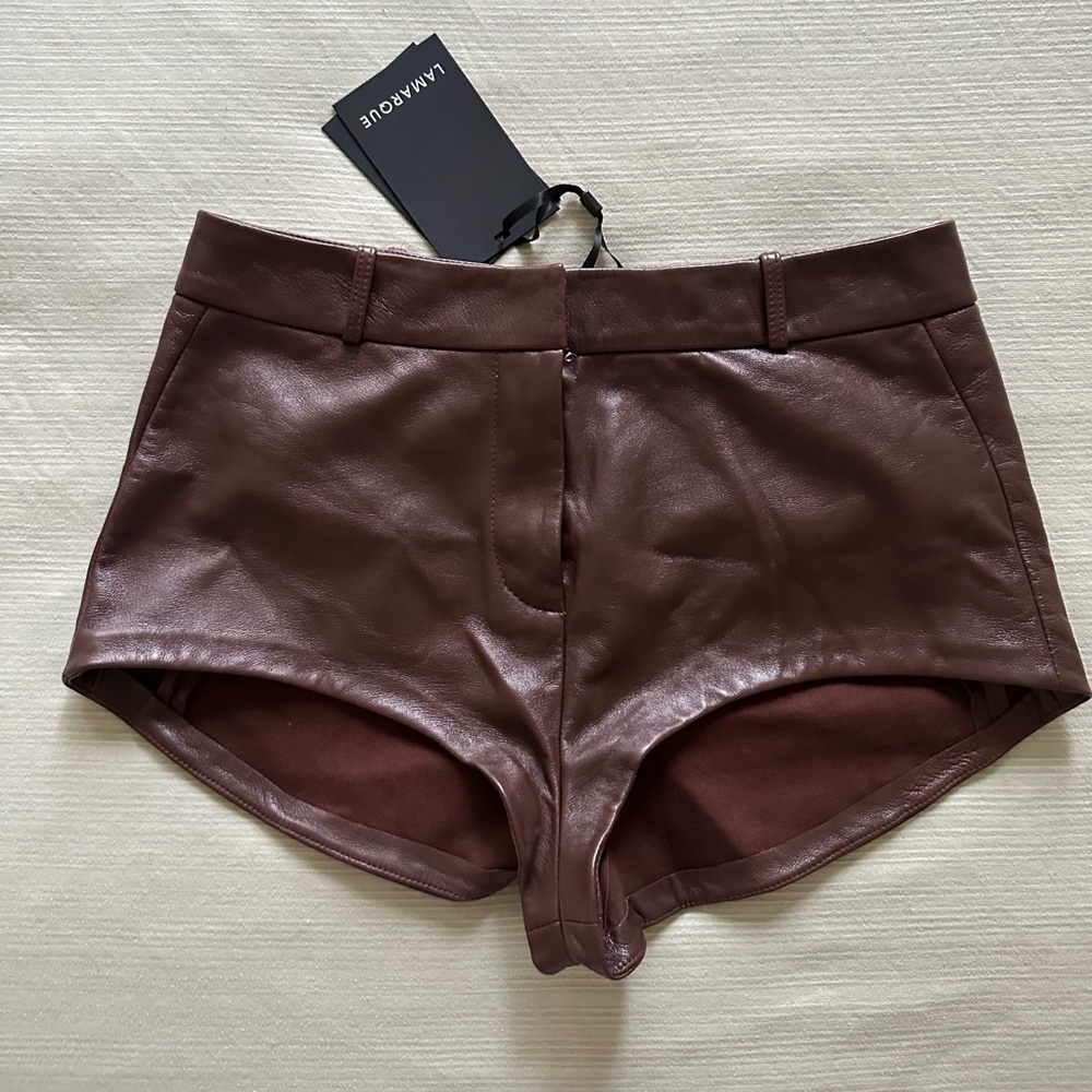 lamarque annaise leather hot shorts